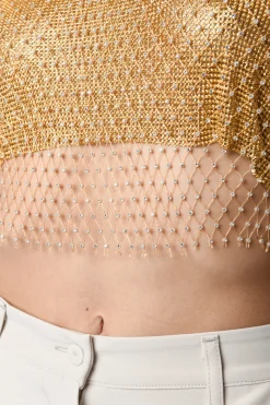 Top a rete con strass