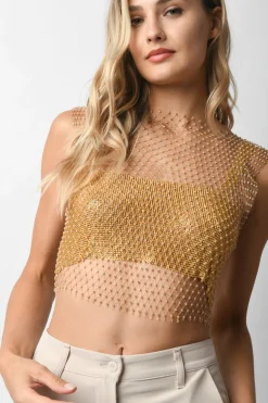 Top a rete con strass