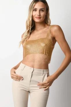 Top a rete con strass