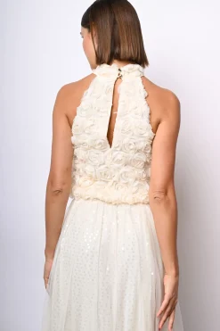 Top allamericana con rose 3D