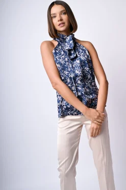 Top allamericana con stampa floreale