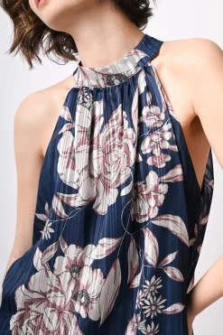Top allamericana con stampa floreale