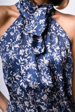 Top allamericana con stampa floreale