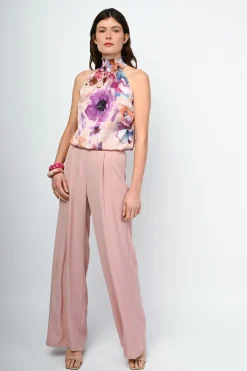 Top allamericana con stampa floreale