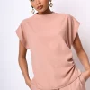 Top con arricciatura e bottoni sul retro
