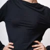 Top con scollo a cratere in lyocell