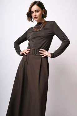 Top con scollo a cratere in lyocell