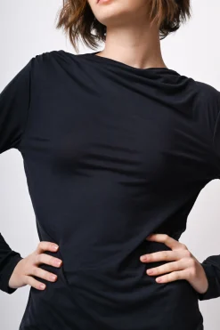 Top con scollo a cratere in lyocell