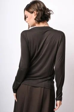 Top con scollo a cratere in lyocell