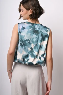 Top con stampa floreale astratta