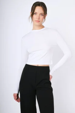 Top crop a maniche lunghe
