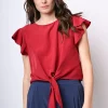 Top crop con nodo alla vita