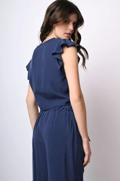 Top crop con nodo alla vita