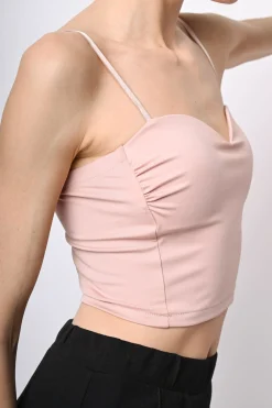 Top crop con scollo a cuore