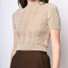 Top crop in maglia crochet lurex