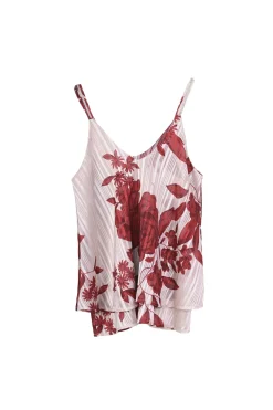 Top doppiato con stampa floreale