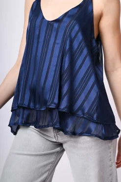 Top doppiato in georgette lurex