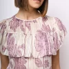 Top in georgette a stampa floreale