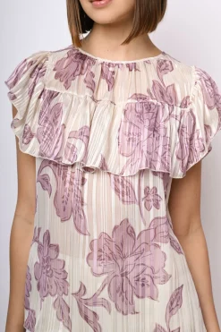 Top in georgette a stampa floreale