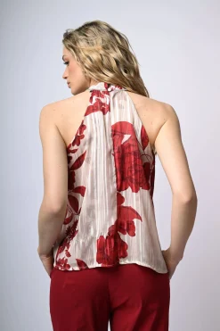 Top in georgette a stampa floreale