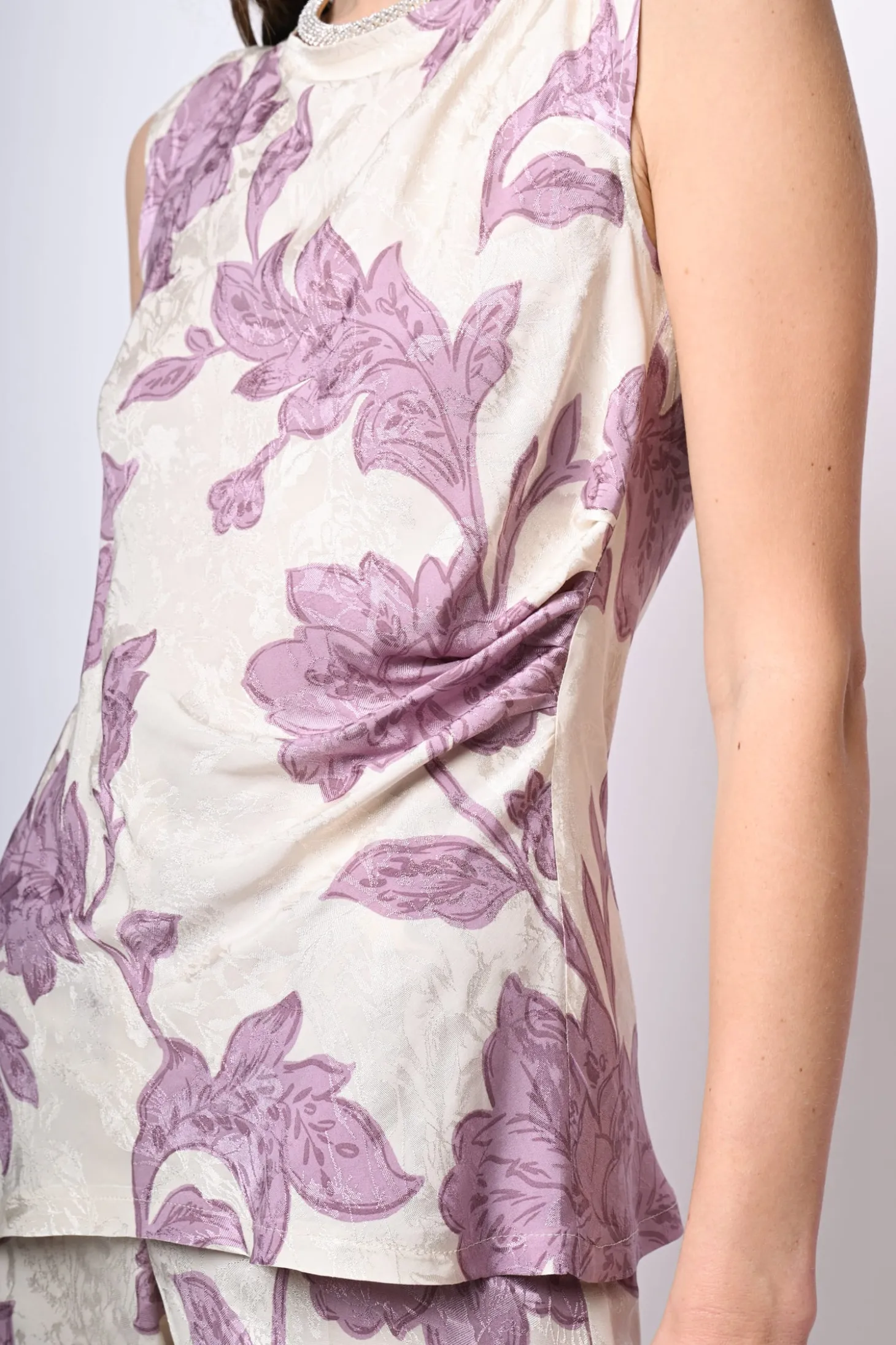 Top in jacquard floreale