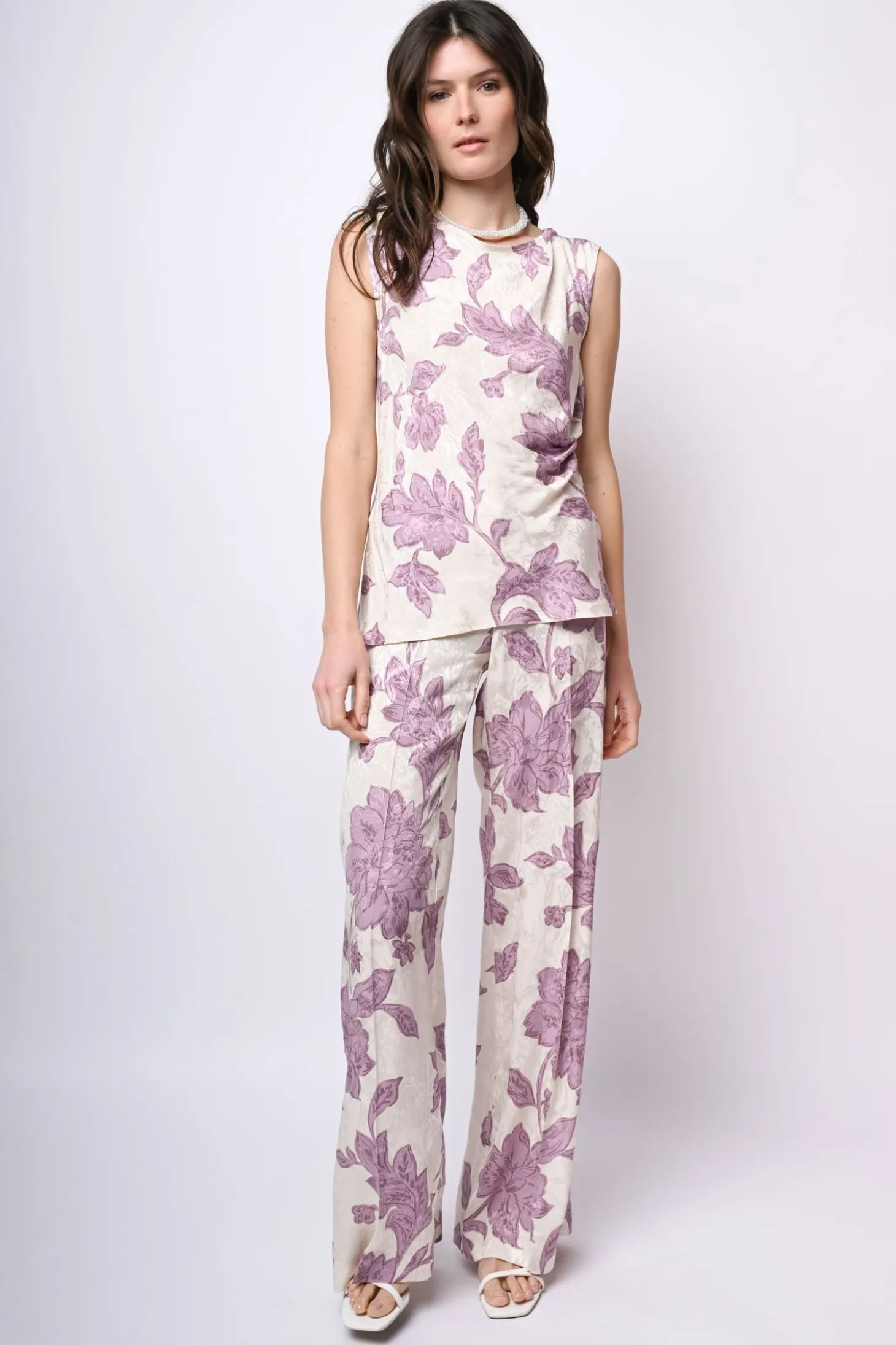Top in jacquard floreale