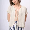 Top in maglia con laccetti