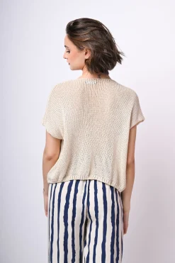 Top in maglia con laccetti