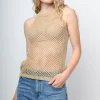 Top in maglia lurex crochet