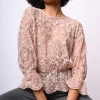 Top in pizzo misto cotone