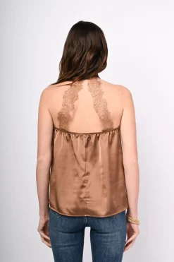 Top in raso e pizzo