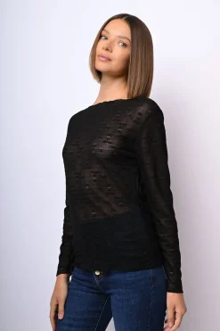 Top in tulle floreale