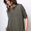 Top oversize in maglia lurex