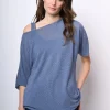 Top oversize in maglia lurex