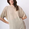 Top oversize in maglia lurex