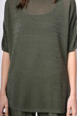 Top oversize in maglia lurex