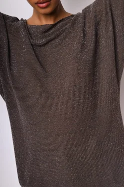 Top oversize in maglia lurex