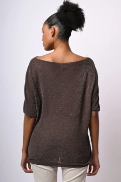 Top oversize in maglia lurex