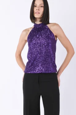 Top paillettes canottiera