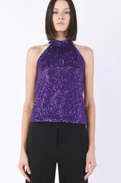Top paillettes canottiera