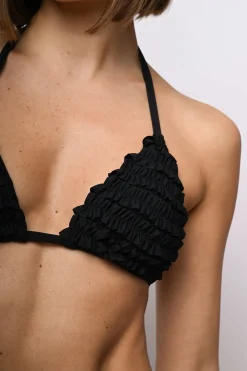 Top per bikini a triangolo con rouches