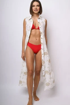 Top per bikini a triangolo con rouches