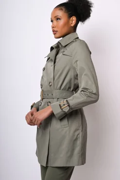 Trench doppiopetto con cintura