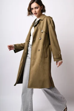 Trench in faux suede