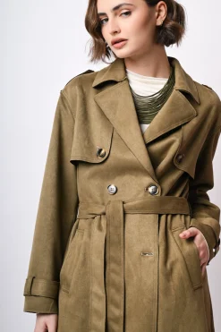 Trench in faux suede