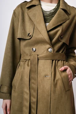 Trench in faux suede