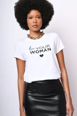 T-shirt Be Your Woman in cotone