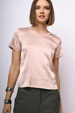 T-shirt in raso di viscosa