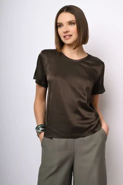 T-shirt in raso di viscosa