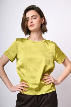 T-shirt in raso di viscosa